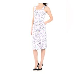 MAX MARA Zolder Floral Print Dress in Purple and White 2 4